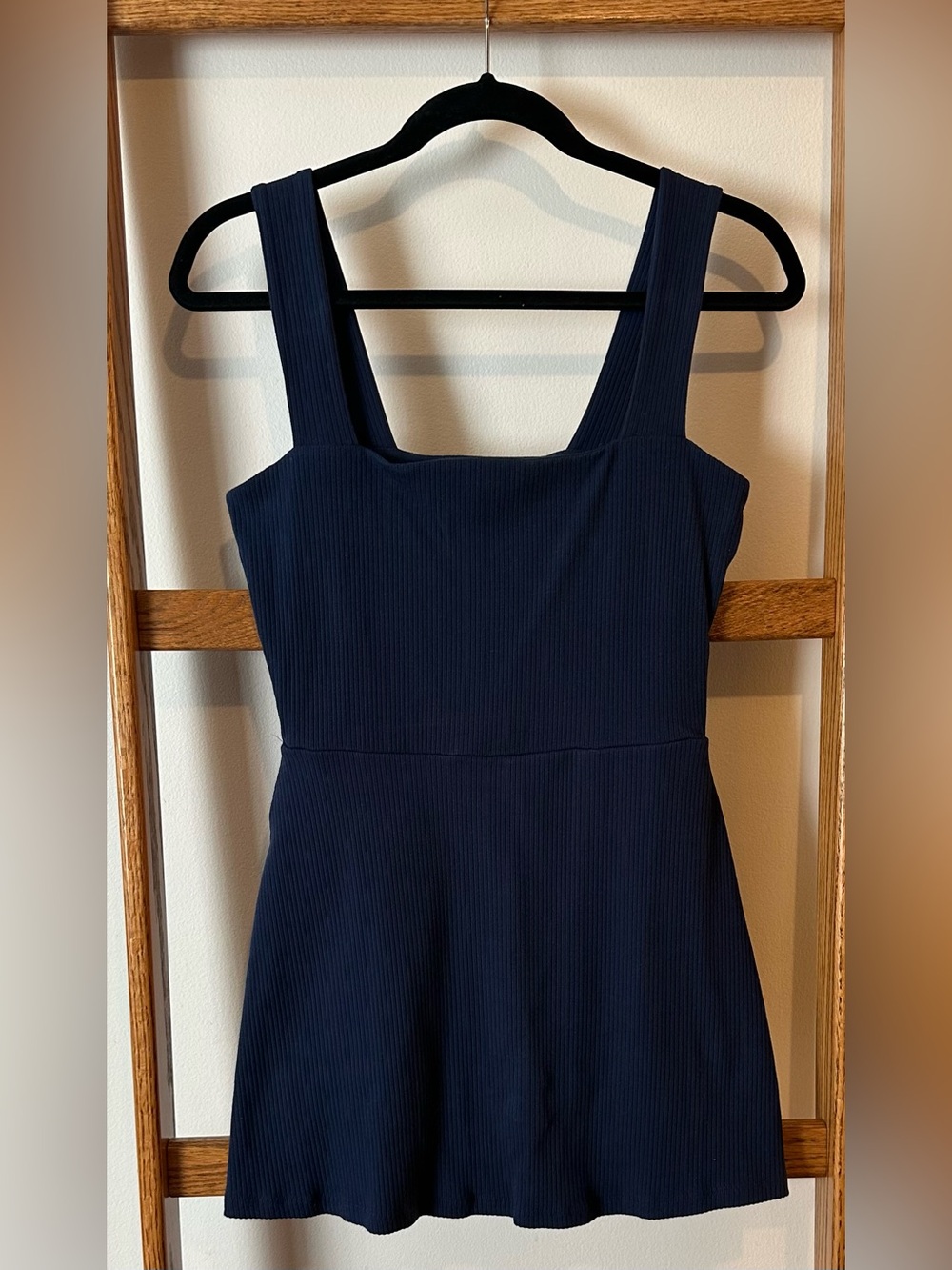 PINK Victoria's Secret Navy Square Neck Romper Dress